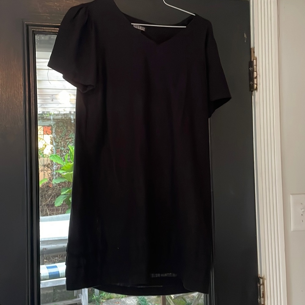 Black linen dress